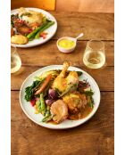 Set van 4 Big Love Perfect borden, antiek crème en roze - 27x27x6 cm