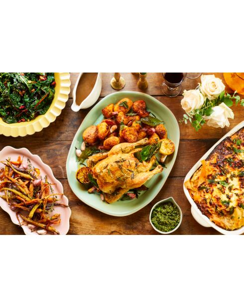 Piatto da portata verde Big Love Feast - 41x33x4 cm