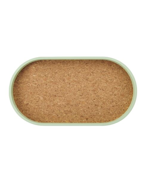 Vassoio da portata ovale con fondo in legno impiallacciato in sughero - 37,6x20,3x3 cm