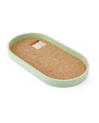 Ovales Serviertablett mit Boden aus Holzkorkfurnier, 37,6 x 20,3 x 3 cm