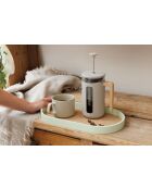 Ovales Serviertablett mit Boden aus Holzkorkfurnier, 37,6 x 20,3 x 3 cm