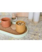 Ovales Serviertablett mit Boden aus Holzkorkfurnier, 37,6 x 20,3 x 3 cm