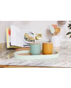 Ovales Serviertablett mit Boden aus Holzkorkfurnier, 37,6 x 20,3 x 3 cm