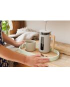 Ovales Serviertablett mit Boden aus Holzkorkfurnier, 37,6 x 20,3 x 3 cm