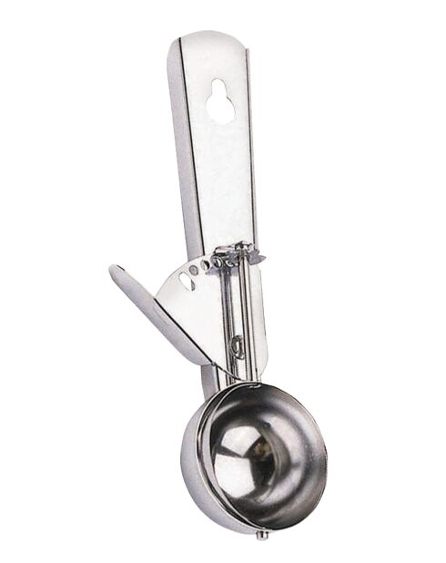 Cuchara de helado de primavera con cuenco extra hondo y palanca plateada de fácil liberación, 21 x 7,5 x 3,5 cm