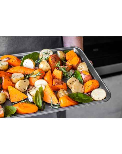 Teglia antiaderente, grigia, 43x28 cm - 43x281x1,9 cm