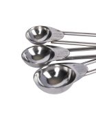 Set van 4 zilveren maatlepels - 12,5x4,5x3,2 cm