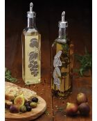 Italiaanse set van 2 glazen flessen voor olie en azijn „World of Flavours”, transparant — 11,5x5,5x30 cm