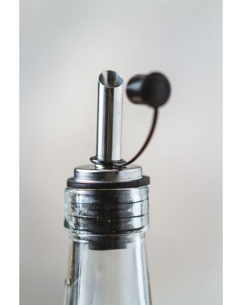 Italiaanse set van 2 glazen flessen voor olie en azijn „World of Flavours”, transparant — 11,5x5,5x30 cm