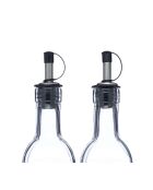 Italiaanse set van 2 glazen flessen voor olie en azijn „World of Flavours”, transparant — 11,5x5,5x30 cm