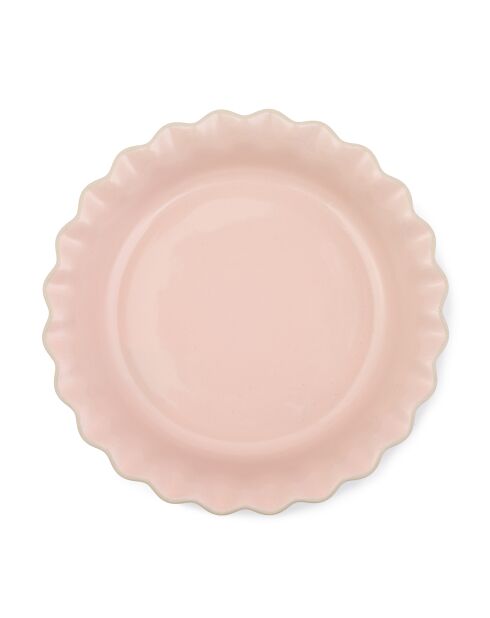 Plat à tarte Big Love Proper, en grès rose - 28x28x6 cm