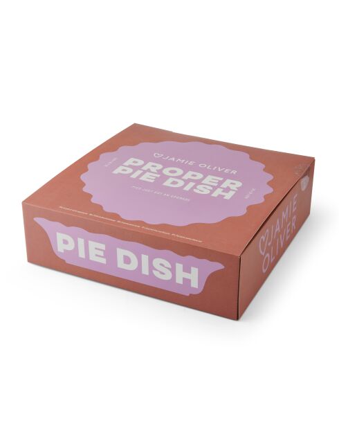 Plat à tarte Big Love Proper, en grès rose - 28x28x6 cm