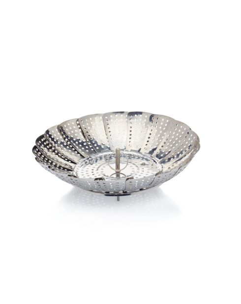 Opvouwbare zilveren stoommand - 13,5x13,5x8,5 cm