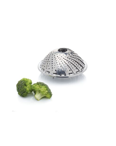 Opvouwbare zilveren stoommand - 13,5x13,5x8,5 cm