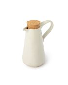 Big Love Delightful Drizzler Ölspender, weiß, gesprenkelt, mit rohem Boden und rundem Deckel aus beigefarbenem Kork, 12,5 x 5,2 x 16,5 cm
