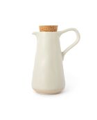 Big Love Delightful Drizzler Ölspender, weiß, gesprenkelt, mit rohem Boden und rundem Deckel aus beigefarbenem Kork, 12,5 x 5,2 x 16,5 cm