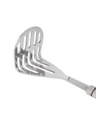 Professionele ovale aardappelstamper in zilverkleurig roestvrij staal - 7,5x7,8x26 cm