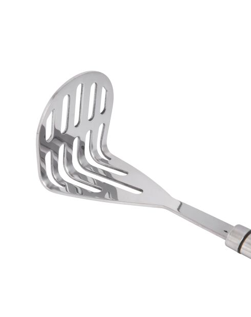 Professionele ovale aardappelstamper in zilverkleurig roestvrij staal - 7,5x7,8x26 cm