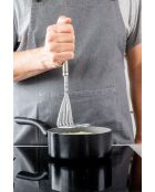 Professionele ovale aardappelstamper in zilverkleurig roestvrij staal - 7,5x7,8x26 cm