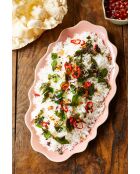 Plat à partager Big love en grès rose - 35x20x2 cm