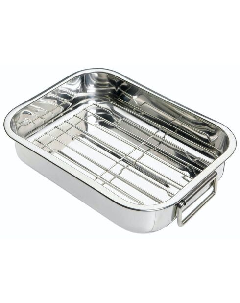 Plato para asar plateado - 20,1x27,3x5,4 cm