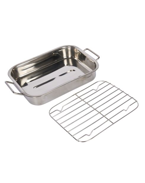 Plato para asar plateado - 20,1x27,3x5,4 cm