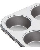 Teglia antiaderente con dodici fori grigia - 35,5x27,4x 3 cm