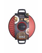 Olla para pasta World of Flavors de acero al carbono de 4 litros, roja - 25,5 x 32,5 x 16 cm