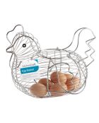 Cesta grande de alambre cromado para pollos - 31,7 x 19,5 x 23 cm