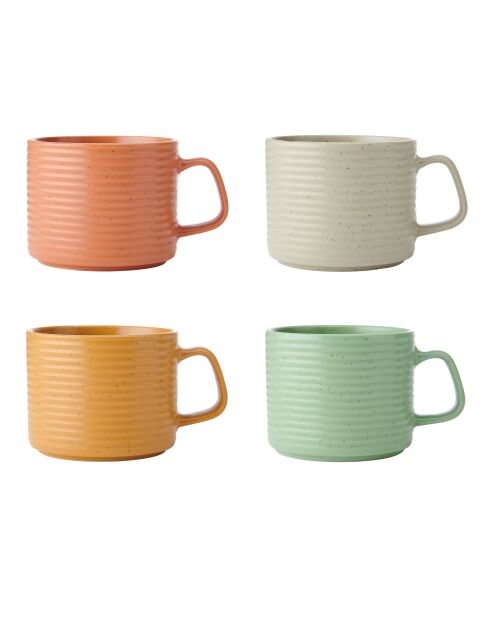 4 Tasses empilables multicolores - 20x20x8.3 cm