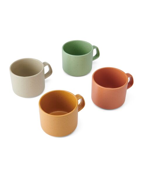 4 Tasses empilables multicolores - 20x20x8.3 cm