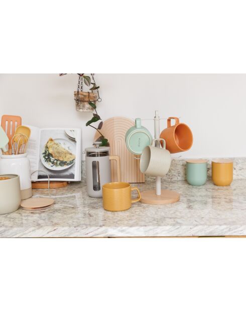 4 Tasses empilables multicolores - 20x20x8.3 cm