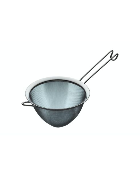 Setaccio a maglia fine conico in argento - 36x18x12 cm