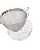 Silbernes konisches feinmaschiges Sieb - 36x18x12 cm