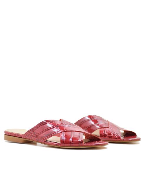 Sandales Nantes texturé effet coco rouges