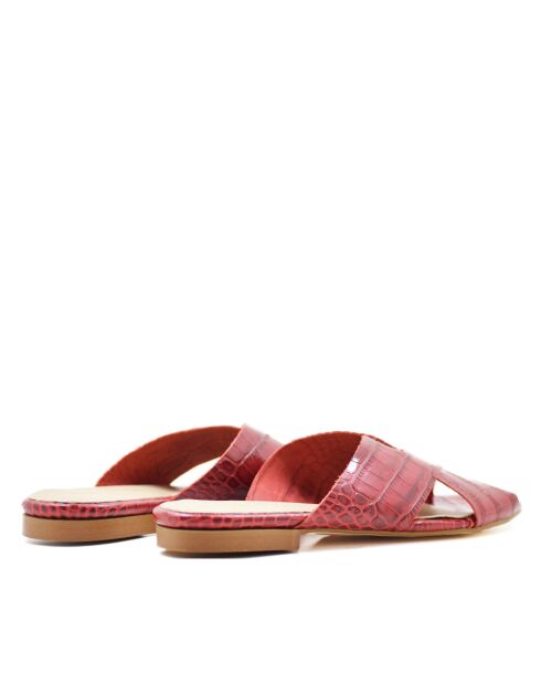 Sandales Nantes texturé effet coco rouges