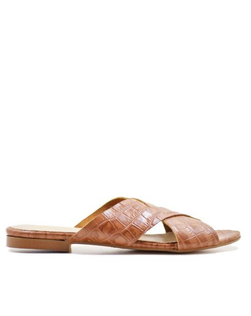 Sandales Nantes texturé effet coco marron