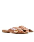 Sandales Nantes texturé effet coco marron