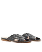 Zwarte sandalen met textuur en kokoseffect in Nantes