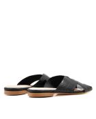 Zwarte sandalen met textuur en kokoseffect in Nantes