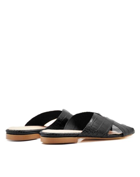 Sandales Nantes texturé effet coco noires