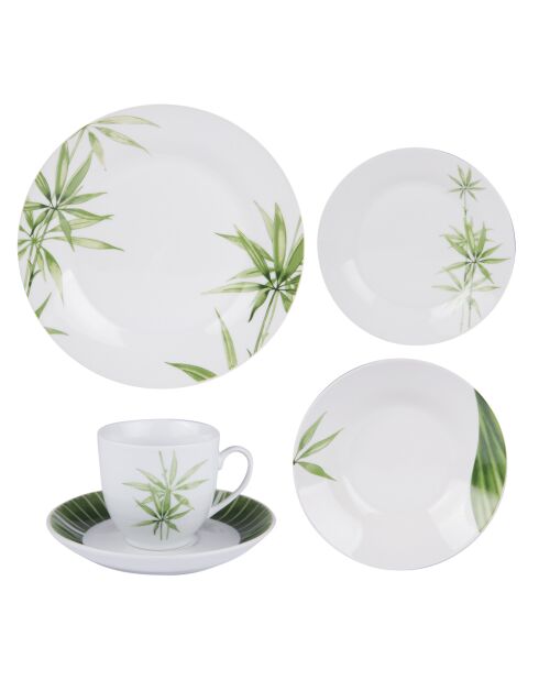 Service 30 pièces en porcelaine Bambou blanc - 41x20x28cm
