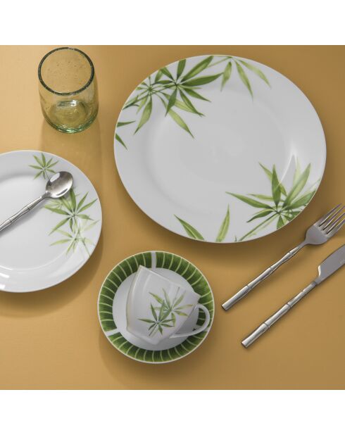 Service 30 pièces en porcelaine Bambou blanc - 41x20x28cm