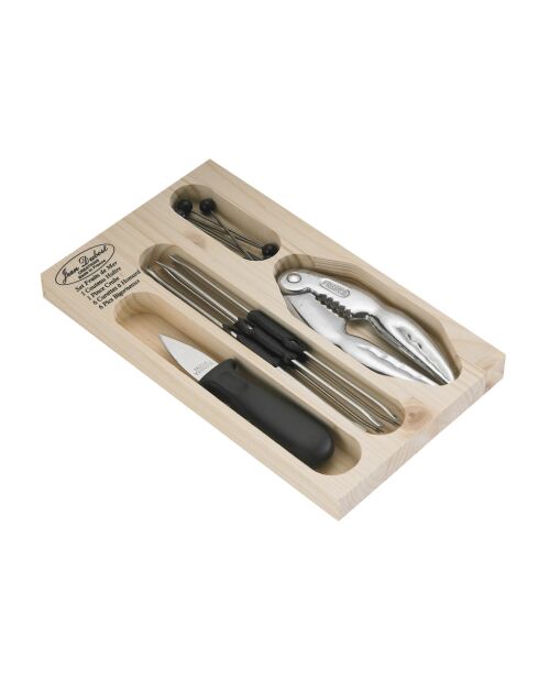 Caja negra de 14 piezas para mariscos - 25 x 14 x 3 cm