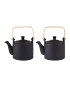 Coffret de 2 théières noires - 18x18x13cm