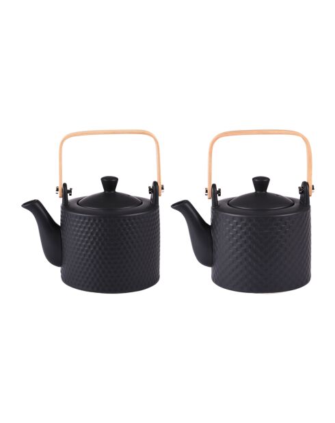 Coffret de 2 théières noires - 18x18x13cm