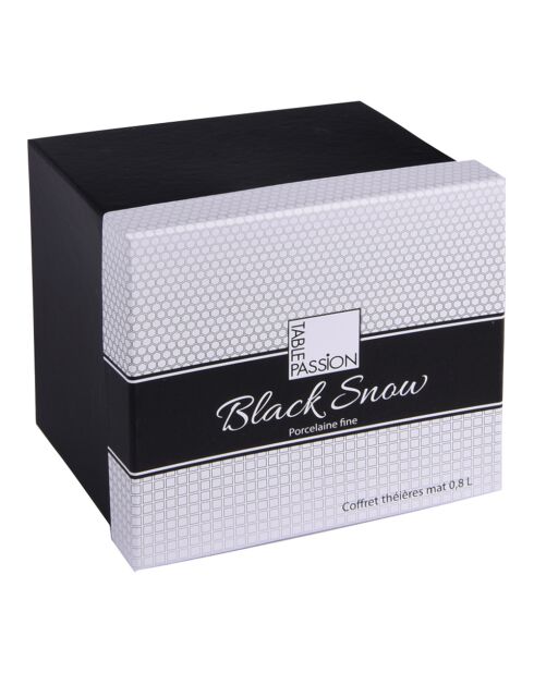 Coffret de 2 théières noires - 18x18x13cm