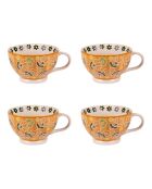 4-teiliges gelbes Frühstücksset Pfingstrose — 13 x 9 x 8 cm