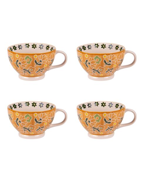 Coffret 4 pièces déjeuner Peony jaunes - 13x9x8cm