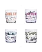 4 Verres à cocktail transparent et cristal - 8,39x8,39x8,8cm